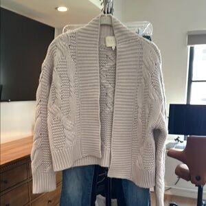 NAKED CASHMERE Women's Gray (light purple) cashmere Cable Knit Sweater